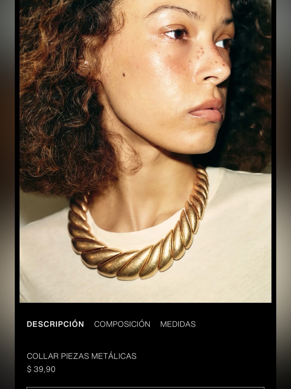 Zara Polished Gold Link Choker Necklace